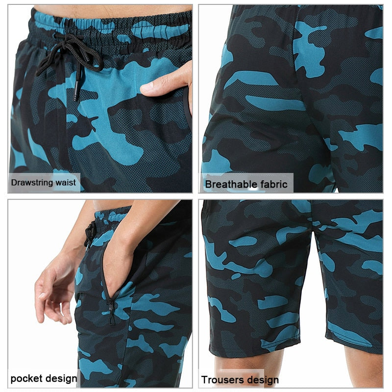 Summer New Fitness Shorts Fashion Breathable Quick-drying Gyms Bodybuilding Joggers Shorts Slim Fit Shorts Camouflage Sweatpants