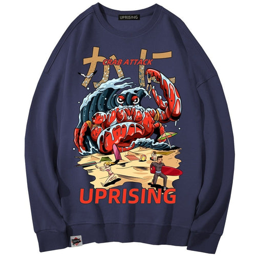 Load image into Gallery viewer, Crab Attack Long Sleeve Personality Street Original Brand Hip Hop Punk men Print plus size collor Hoodies, Sweatshirts
