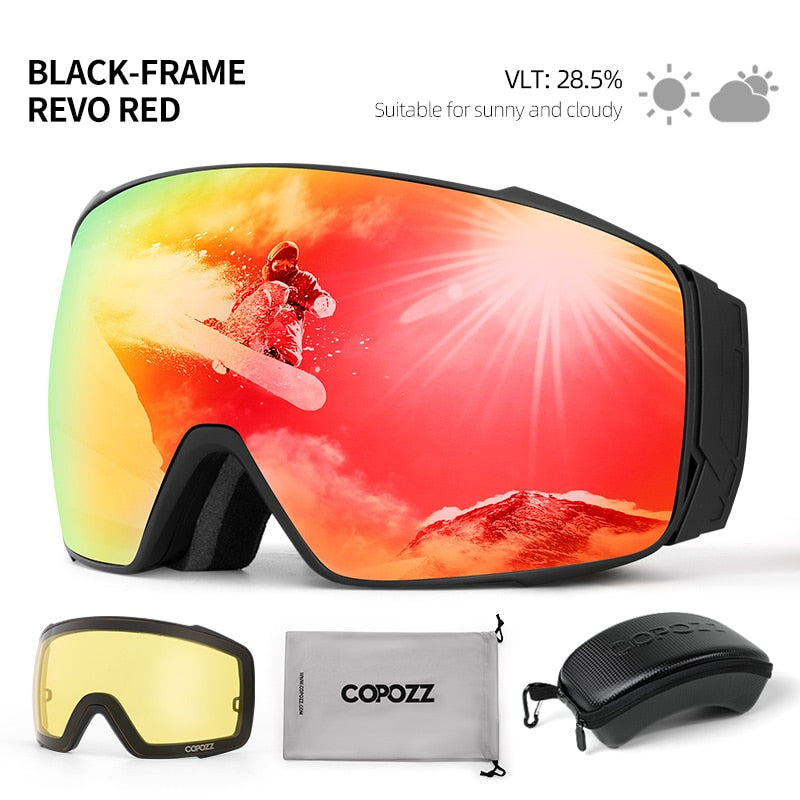 Magnetic Polarized Ski Goggles Double lens Men Women Anti-fog Ski Glasses UV400 Protection Snowboard Skiing Eyewear