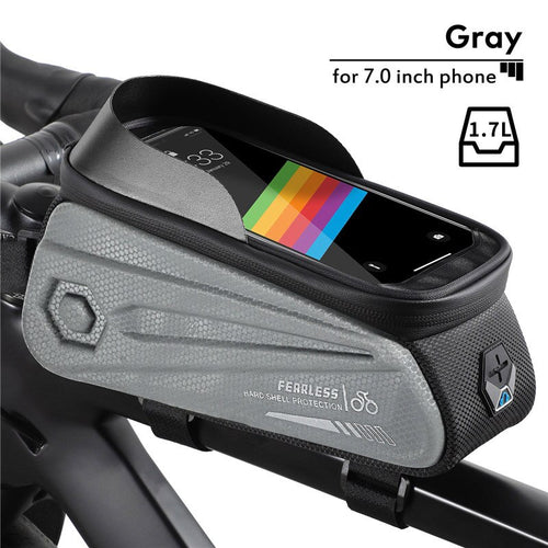 Load image into Gallery viewer, Reflective Bicycle Bag Sensitive Touch Screen 7.0 Inch Cycling Phone Bag Waterproof MTB Road Bike Tube Frame Bags
