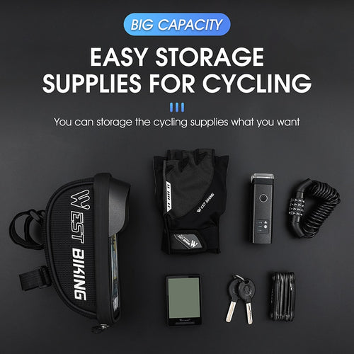 Load image into Gallery viewer, Touch Screen Bicycle Bag MTB Road Bike Handlebar Phone Bag Front Frame Reflective Cycling Accessories Panniers
