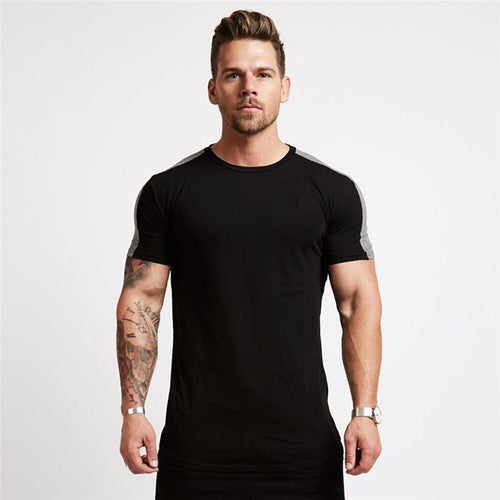 Load image into Gallery viewer, Casual Cotton T-shirt Men Gym Fitness Short Sleeve Shirt Male Bodybuilding Workout Tee Tops Summer Running Training Clothing
