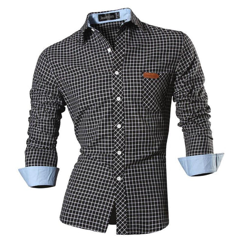 Load image into Gallery viewer, Two Color Accent Casual Slim Fit Modern Long Sleeve Shirt 8371

