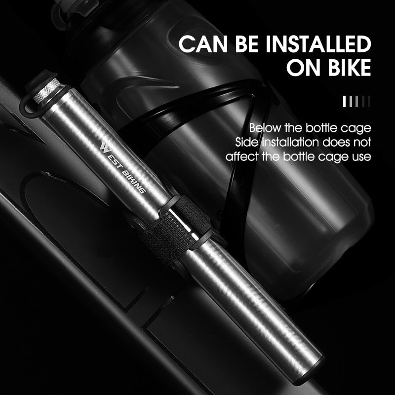 160PSI High Pressure Bike Pump Hose MTB Road Bicycle Tire Inflator Schrader Presta Valve Ball Portable Mini Pump