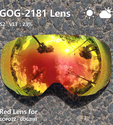 2181 Magnetic Replacement Lens for Ski Goggles Anti-fog UV400 Spherical Ski Glasses Snowboard Goggles(Only lens)