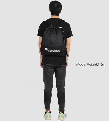15L Portable Outdoor Bags Cycling Helmet Bag Backpack Climbing Drawstring Bags Basketball Gym Sports Travel Hiking Accessories