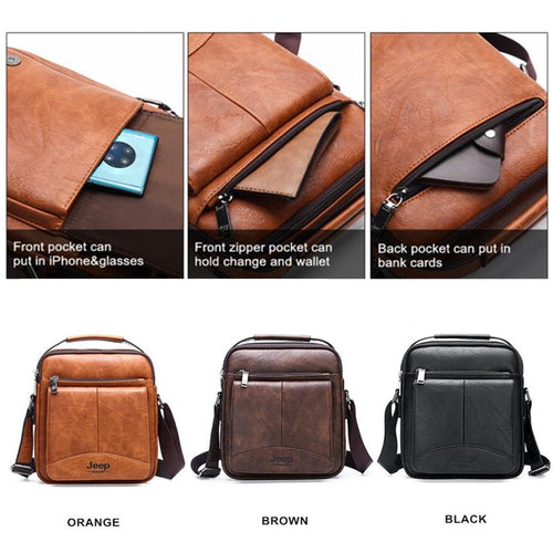 Load image into Gallery viewer, Large Men&#39;s Messenger Shoulder Bags Men Fashion Business High Quality Split Leather Crossbody Tote Bag For iPad
