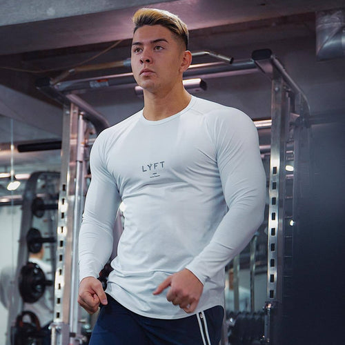 Load image into Gallery viewer, Men Bodybuilding Long sleeve Shirt Casual Cotton Skinny T-Shirt Male Gym Fitness Workout Tees Tops Spring Running Sport Clothing

