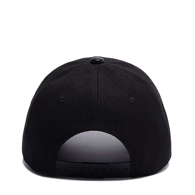 Fashion 3D Embroidery Black Cap Men's Baseball Cap Women Snapback Hat Solid Quality Hip Hop Cap Bone