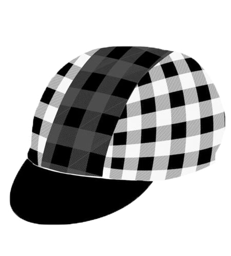 Classic Retro Black White Lattice Polyester Quick Dry Cycling Caps Road Team Bike Balaclava Breathable Bicycle Men's Hat