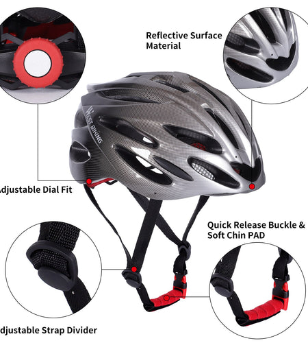 Bicycle Helmet Ultralight Integrally-molded Road Mountain MTB Bike Cycling Helmet  Men Women Safety Caps 56-62 CM