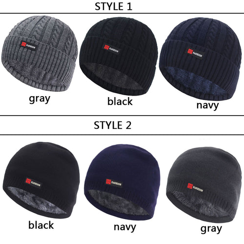 Load image into Gallery viewer, Skullies Beanies Men Winter Hats For Men Cap Women Winter Knitted Hat Male Warm Thick Gorro Bonnet Fur Knit Beanie Hat Cap
