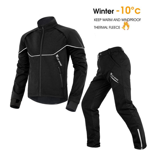 Load image into Gallery viewer, Winter Thermal Cycling Suit Men Women Windproof Bike Jersey Running Ski Snowboard Jacket Coat Pants M-3XL Sportswear
