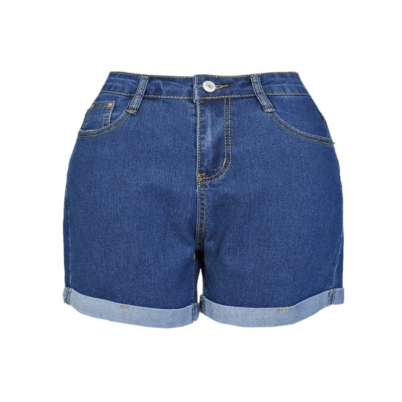 Women Denim Shorts Fashion Summer High Waist Wide-Legged Shorts Loose Blue Short Jeans Sexy Hemming Wash female Jeans