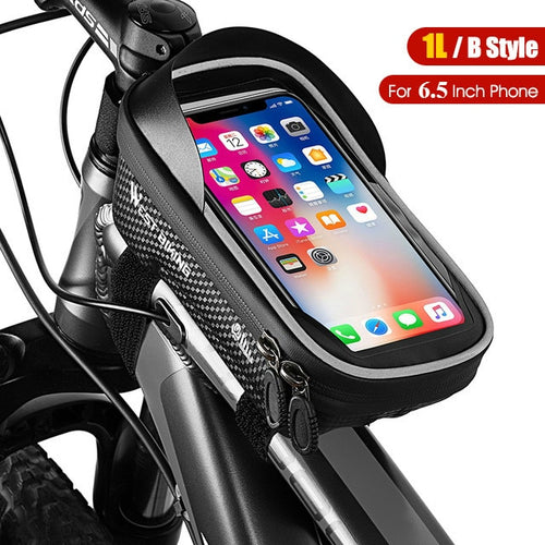 Load image into Gallery viewer, Bicycle Bag High Quality EVA Waterproof Top Tube Bike Bag Touchscreen Cell Mobile Phone Bag 6.0-7.2 inch Phone Case
