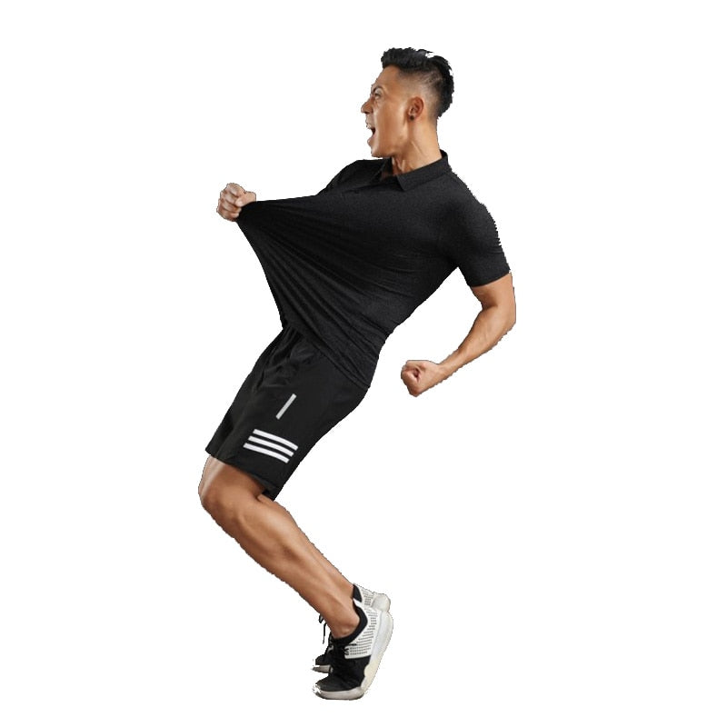 Gym Shirt Sport T Shirt Men Short Sleeve Running Shirt Men Workout Training Tees Fitness Top Sport T-shirt Rashgard