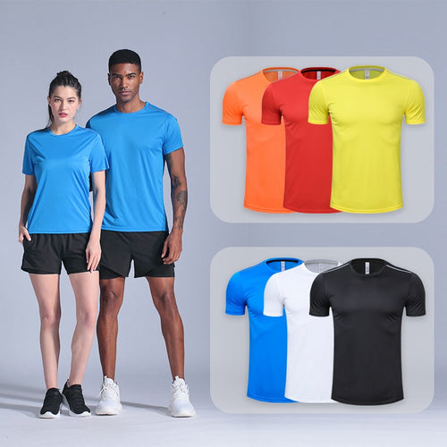 Load image into Gallery viewer, Quick Dry Gym Shirt Men Summer Women&#39;s Sportswear Running T-Shirts Sport Female Tops Jogging Tops Loose Training Short Sleeves
