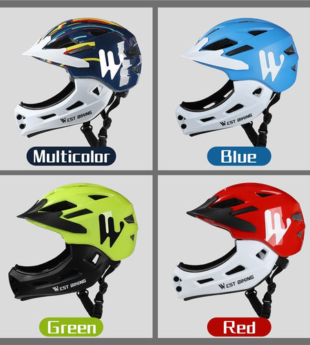 Kid Helmet Full Face Protection Mountain MTB Road Bicycle Helmet Detachable Children Sports Safety Cycling Helmet