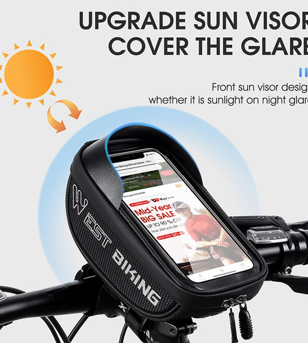 Touch Screen Bicycle Bag MTB Road Bike Handlebar Phone Bag Front Frame Reflective Cycling Accessories Panniers