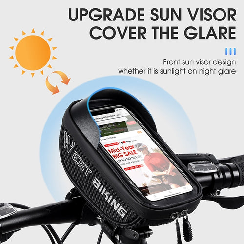 Load image into Gallery viewer, Touch Screen Bicycle Bag MTB Road Bike Handlebar Phone Bag Front Frame Reflective Cycling Accessories Panniers
