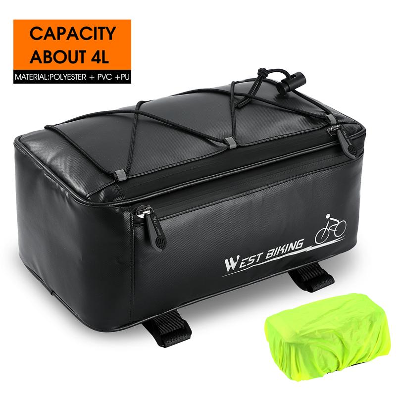 4L Waterproof Bike Trunk Bag Reflective MTB Electric Bicycle Bag Travel Luggage Carrier Cycling Seat Saddle Panniers
