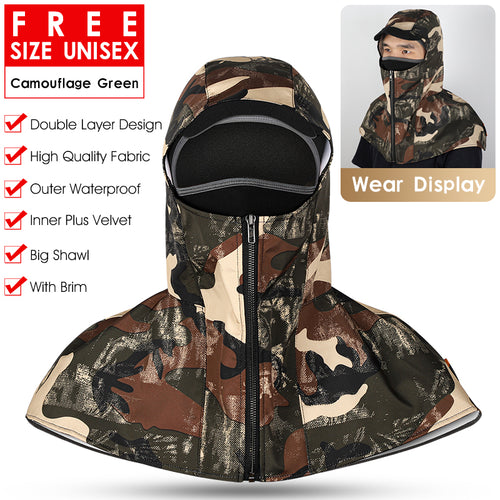 Load image into Gallery viewer, 2 in 1 Winter Warm Cycling Cap Tactical Soldier Hood Fleece Windproof Balaclava Motorcycle Headgear Bicycle Ski Cap
