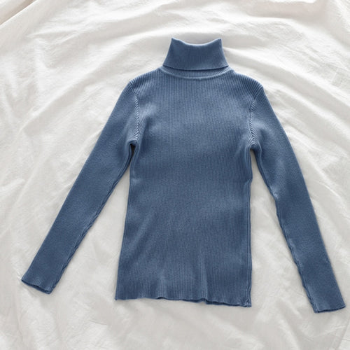 Load image into Gallery viewer, Women Pullover Turtleneck Sweater Long Sleeve Knitted Soft Female Basic Tops Korean Fashion Ladies Jumper
