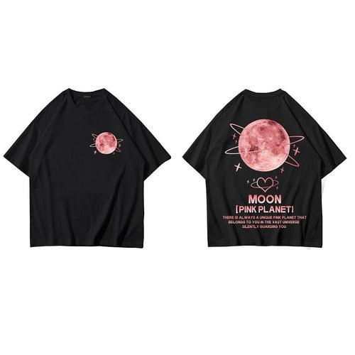 Load image into Gallery viewer, PINK HIP HOP Men T Shirt Cotton tShirt O-Neck Short-Sleeve New Style Dawn with the Moom D Gray Man Women T-Shirt
