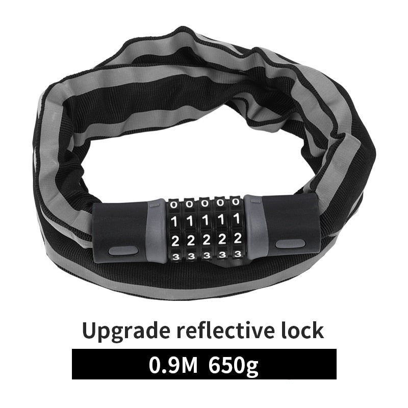 Bicycle Lock 5 Password Bike Digital Chain Lock Security Outddor Anti-Theft Lock Motorcycle Cycling Bike Accessories