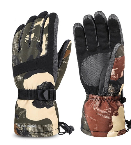 Winter Thermal Gloves Cycling Skiing Full Finger Gloves Outdoor Sports Waterproof Touch-screen Ski Snow Gloves