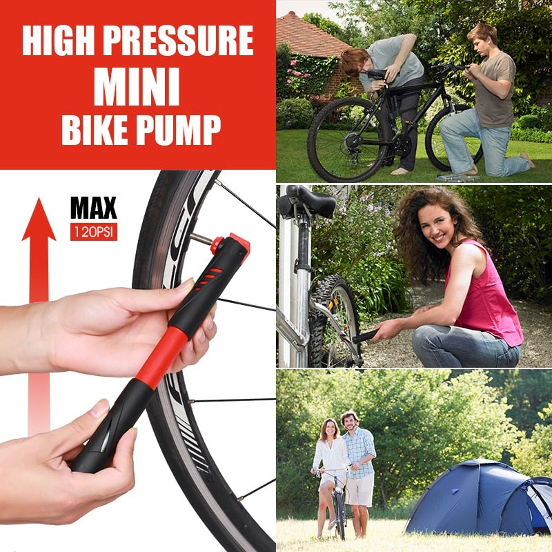 Portable Bicycle Mini Hand Pump Cycling Air Pump Ball Ballon Tire Inflator Schrader Presta Valve MTB Road Bike Pump