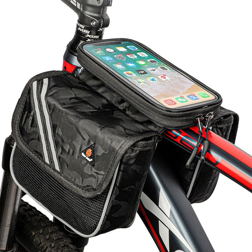 Load image into Gallery viewer, Reflective Bicycle Bag 6.5 inch Phone Bag Rainproof Front Frame Bag Sensitive Touch Screen MTB Road Bike Accessories
