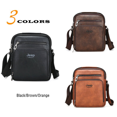 Load image into Gallery viewer, Men Bags Casual Handbag For IPAD Man Leather Messenger Shoulder Bag Crossbody Brown Business Male Tote
