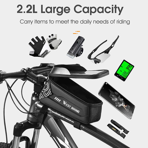 Load image into Gallery viewer, Waterproof Bicycle Bag Touchscreen Phone Case Large Capacity Front Handlebar Cycling Bag MTB Road Bike Accessories
