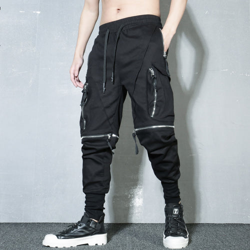 Load image into Gallery viewer, Detachable Multi-Pocket Cargo Pants Men Harajuku Hip Hop Streetwear Joggers Trousers Man Elastic Waist Techwear WB377
