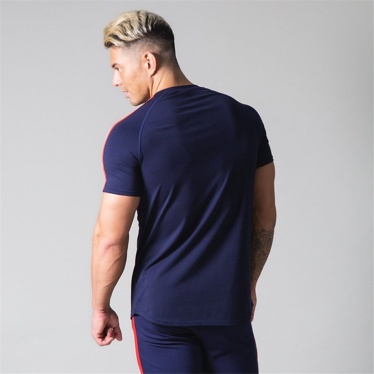 Gym Skinny T-shirt Men Cotton Casual Short Sleeve Shirt Male Bodybuilding Sport Tees Tops Summer Fitness Workout Clothing