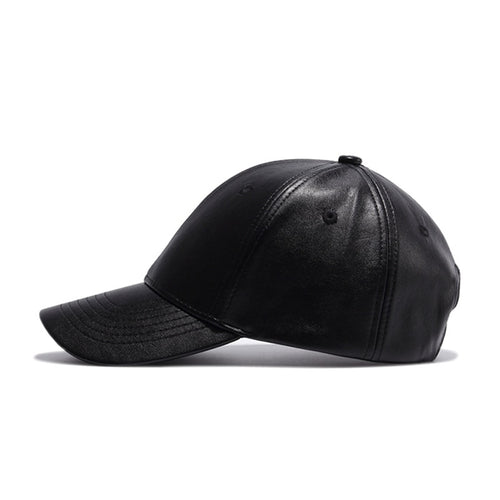 Load image into Gallery viewer, PU Leather Black Baseball Cap Men Women Solid Fashion Snapback Hat Hip Hop Caps Bone Casquette Trucker Cap Size 55-60
