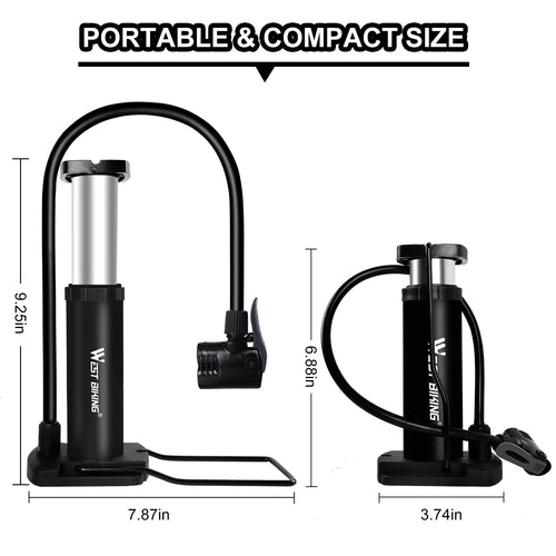 Load image into Gallery viewer, Ultra-light MTB Road Bike Pump Portable Cycling Air Inflator Foot Pump 100/120Psi High Pressure Bicycle Tire Pump
