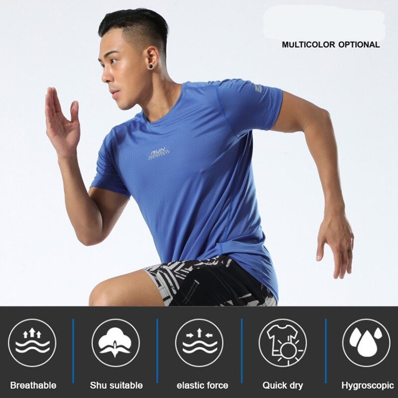 Fashion Compression Men T-shirts workout Sports Running T-shirt Short Sleeve Jogger Tshirt Fitness Exercise Gym Clothing