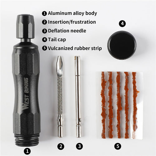 Load image into Gallery viewer, Bicycle Tubeless Tire Repair Tool Kit MTB Tyre Puncture Sealant Rubber Stripes Road Bike Tire Maintenance Mini Tool
