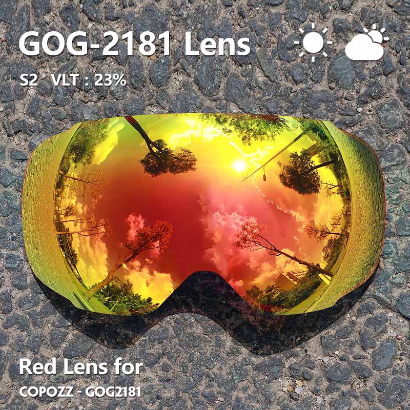 2181 Magnetic Replacement Lens for Ski Goggles Anti-fog UV400 Spherical Ski Glasses Snowboard Goggles(Only lens)
