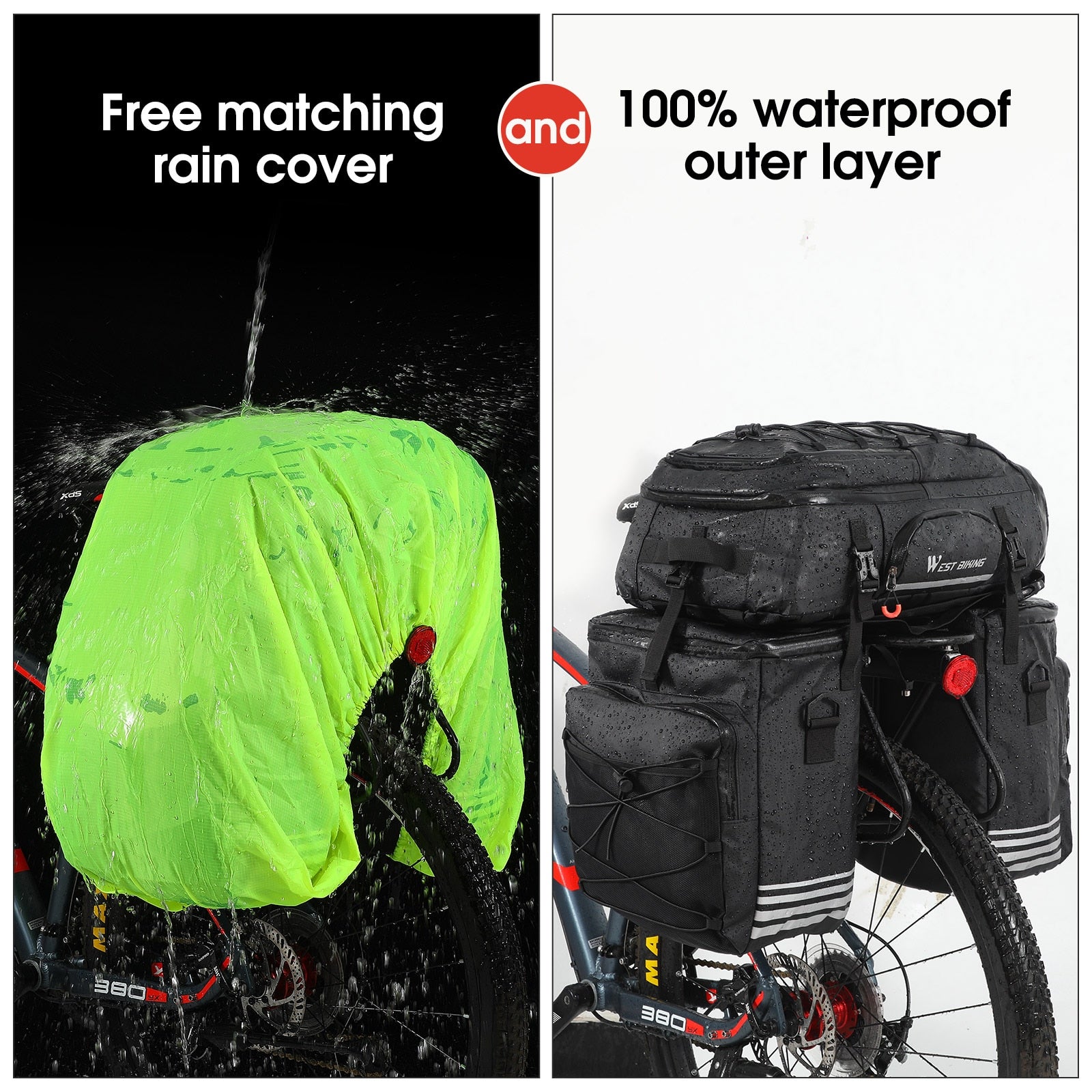 Multifunctional Bike Bag Rear Seat Trunk Bag Waterproof Bicycle Pannier MTB Mountain Cycling Luggage Sport Backpack