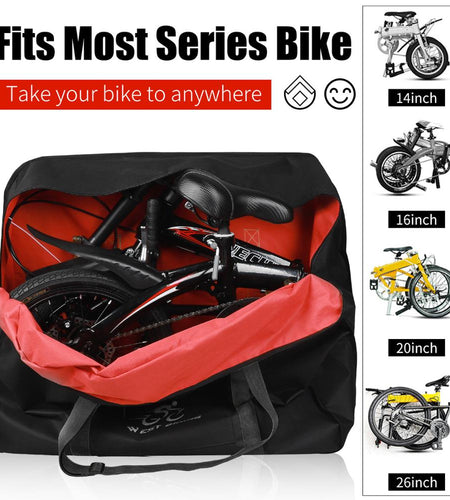 Bike Cover Storage Bag Fit for 14/16/20/26/27.5 inches 700C Folding Bike Portable Thicken Travel Carry Loading Bags