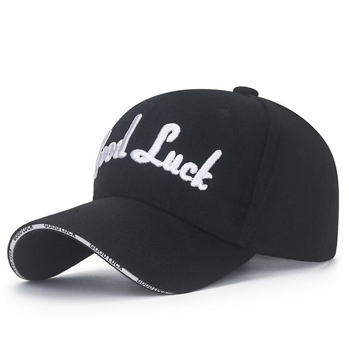 Load image into Gallery viewer, Fashion Women Men Cotton Baseball Caps Male Lady Cool Letter Good Luck Embroidery Sport Visors Snapback Hat For Women Men
