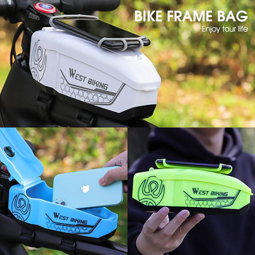 Load image into Gallery viewer, Waterproof Bicycle Bag With 4-6.5 Inch Phone Holder Front Frame Top Tube MTB Bike Bag PC Shell Cycling Accessories
