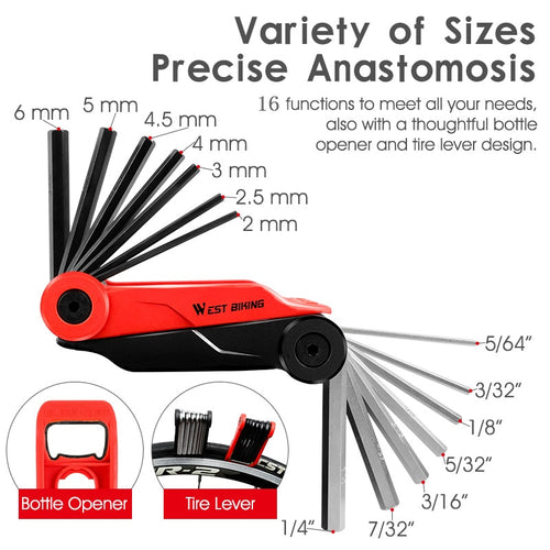 Load image into Gallery viewer, Bicycle Tools Kit Cycling Repair Hex Allen Wrench Bottle Opener Tire Lever Multitool Set MTB Road Bike Repair Tool
