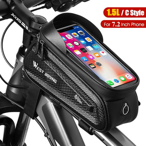 Load image into Gallery viewer, Bicycle Frame Bag Waterproof MTB Road Bike Bag Top Tube 6-7.2 Inch Touch Screen Phone Bag Case Cycling Accessories
