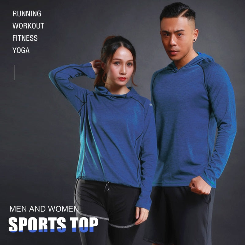T-Shirt for Men and Women Yoga Sport Top Fitness Running Sweatshirt Gym Jogging Workout Tracksuit Long Sleeve Clothes Hoodies