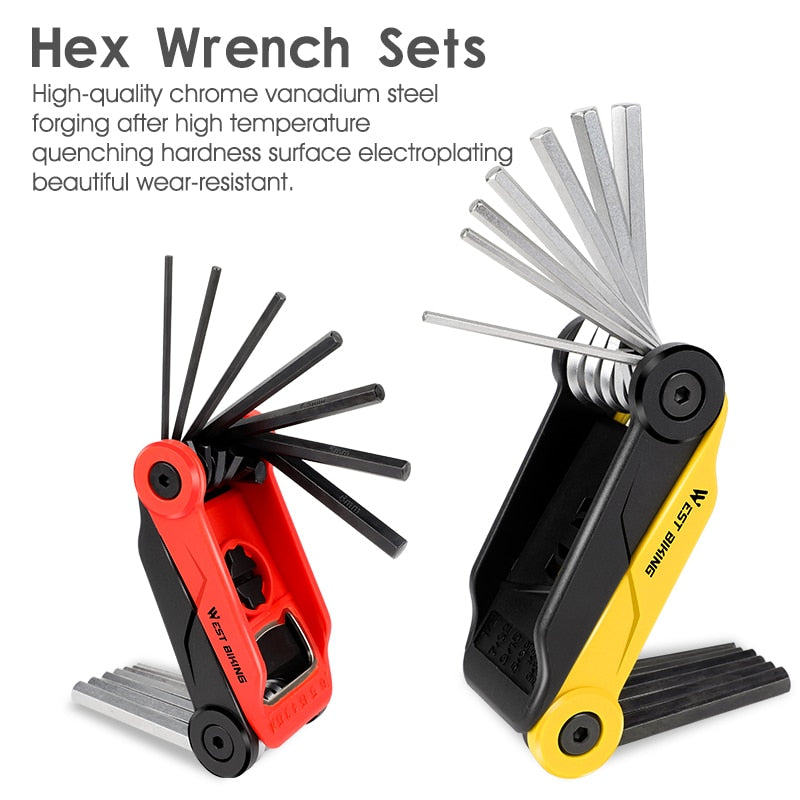 Bicycle Tools Kit Cycling Repair Hex Allen Wrench Bottle Opener Tire Lever Multitool Set MTB Road Bike Repair Tool