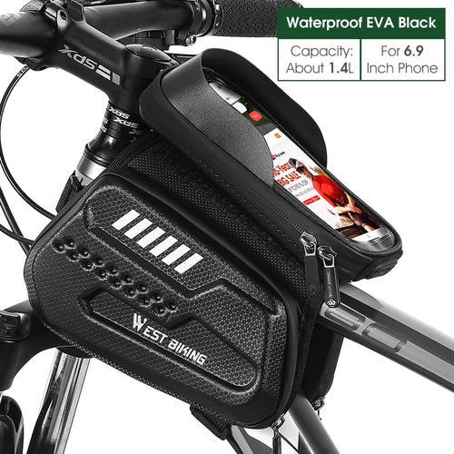 Load image into Gallery viewer, Bicycle Bag Front Frame MTB Bike Bag Waterproof Touch Screen Top Tube 6-7.2 Inch Phone Bag Case Cycling Accessories
